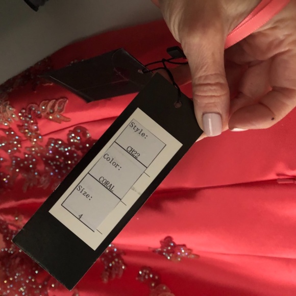 Cinderella Divine Coral Prom/formal Gown NWT size4 - Picture 3 of 4